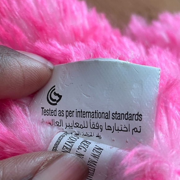 Vintage Retired Pink Nanco Small Plush Bear 11” Valentines Bear Embroidered Face - Picture 5 of 6